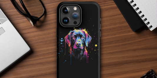 Black Labrador Case for iPhone. Colorful Phone Case for iPhone