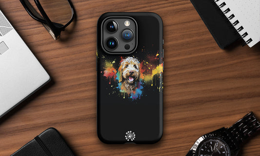 Colorful Phone Case for iPhone with Goldendoodle Art