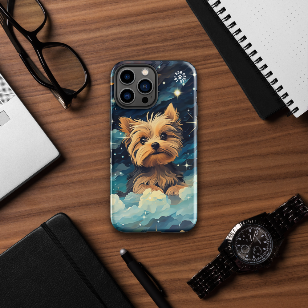 iPhone Case with a Yorkie on the Clouds. Cute Dogs.