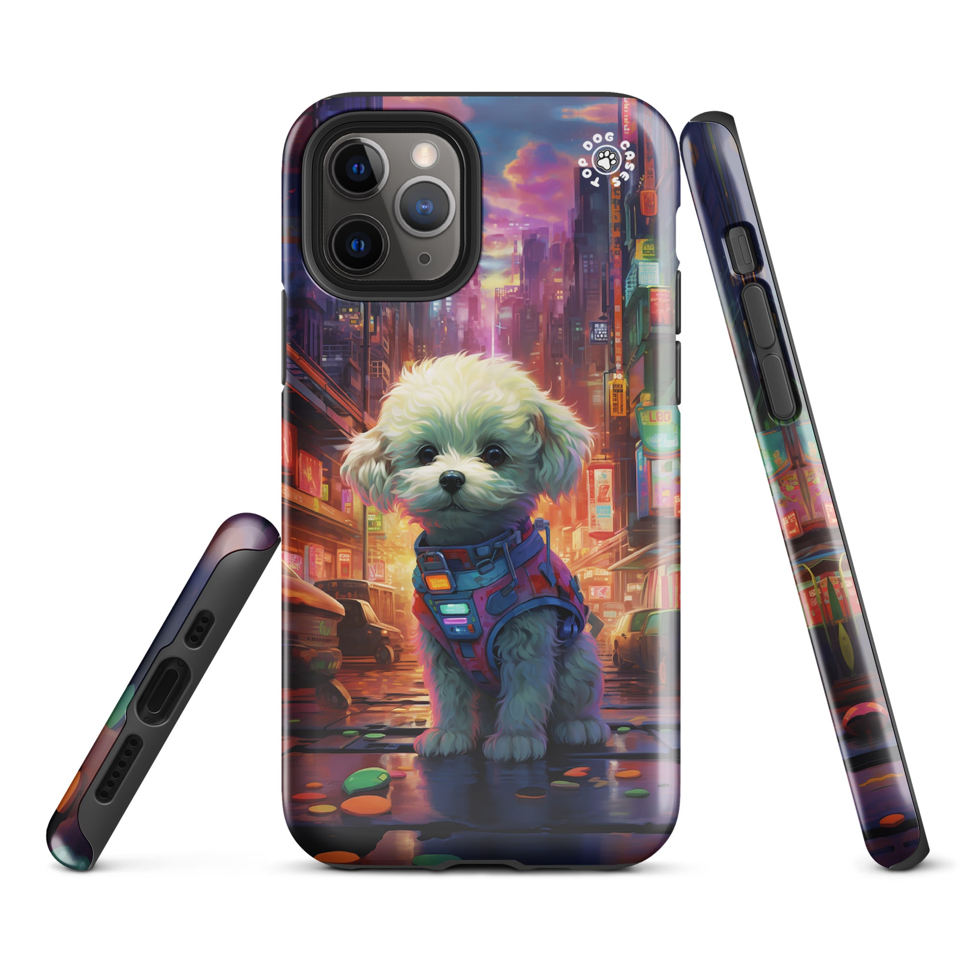 Toy Poodle in the City - iPhone Case - Cute Phone Cases - Top Dog Cases - #CyberpunkCityDog, #iPhone11, #iphone11case, #iPhone12, #iPhone12case, #iPhone13, #iPhone13case, #iPhone13Pro, #iPhone13ProMax, #iPhone14, #iPhone14case, #iPhone14Pluscase, #iPhone14Pro, #iPhone14ProMax, #iPhone14ProMaxCase, #iPhone15, #iPhone15case, #ToyPoodle, #ToyPoodleCase