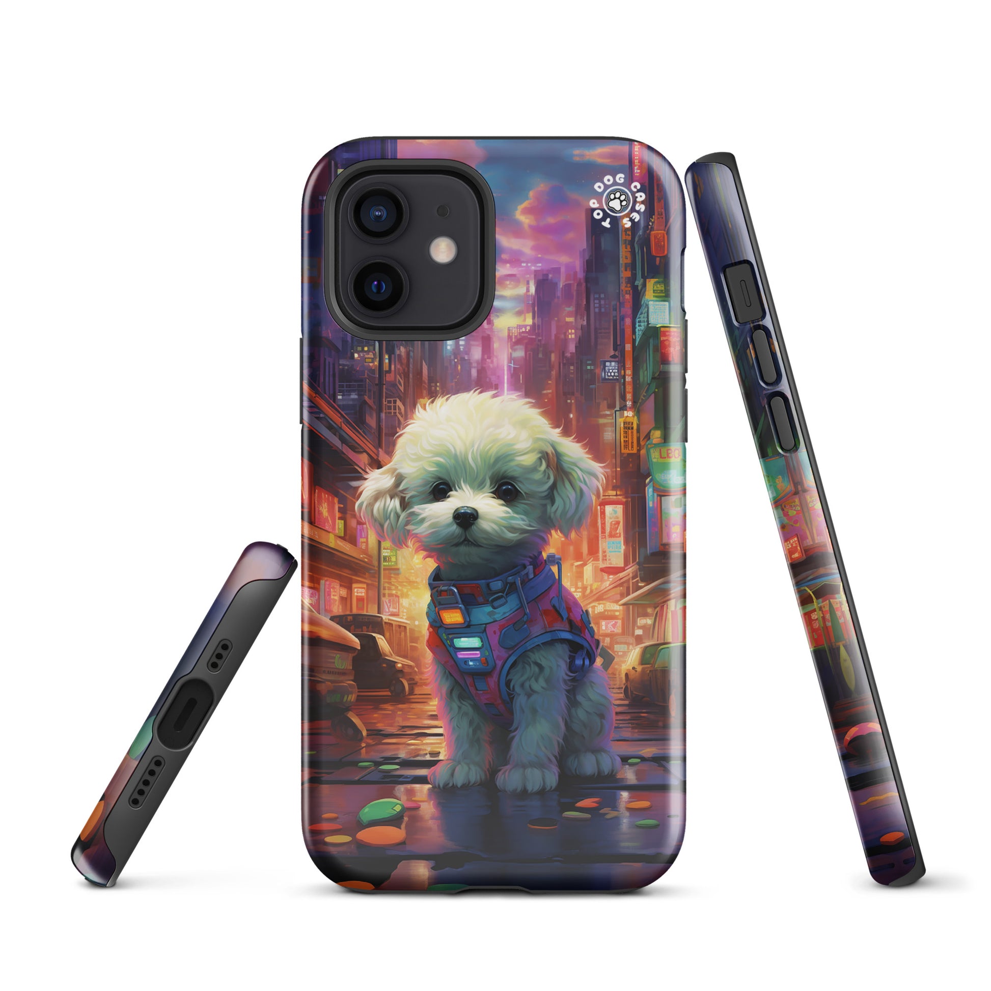 Toy Poodle in the City - iPhone Case - Cute Phone Cases - Top Dog Cases - #CyberpunkCityDog, #iPhone11, #iphone11case, #iPhone12, #iPhone12case, #iPhone13, #iPhone13case, #iPhone13Pro, #iPhone13ProMax, #iPhone14, #iPhone14case, #iPhone14Pluscase, #iPhone14Pro, #iPhone14ProMax, #iPhone14ProMaxCase, #iPhone15, #iPhone15case, #ToyPoodle, #ToyPoodleCase