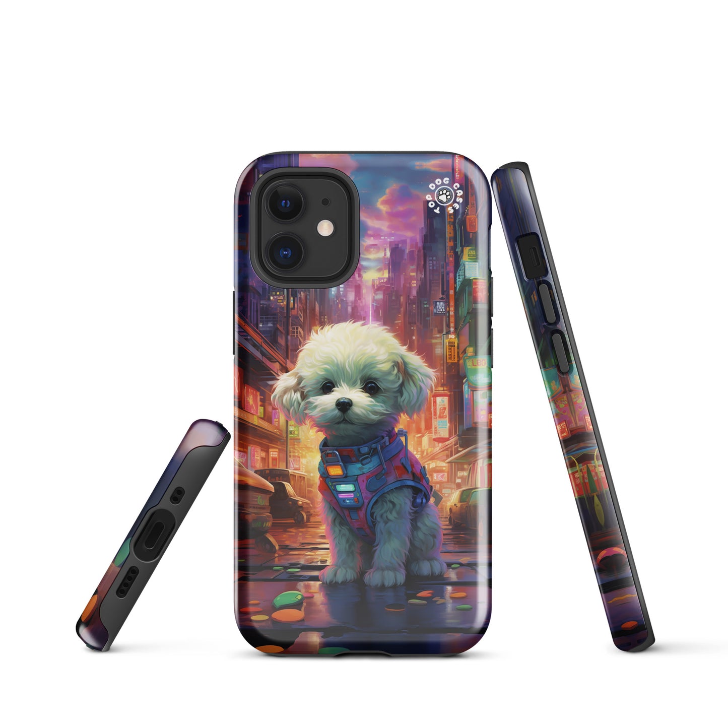 Toy Poodle in the City - iPhone Case - Cute Phone Cases - Top Dog Cases - #CyberpunkCityDog, #iPhone11, #iphone11case, #iPhone12, #iPhone12case, #iPhone13, #iPhone13case, #iPhone13Pro, #iPhone13ProMax, #iPhone14, #iPhone14case, #iPhone14Pluscase, #iPhone14Pro, #iPhone14ProMax, #iPhone14ProMaxCase, #iPhone15, #iPhone15case, #ToyPoodle, #ToyPoodleCase