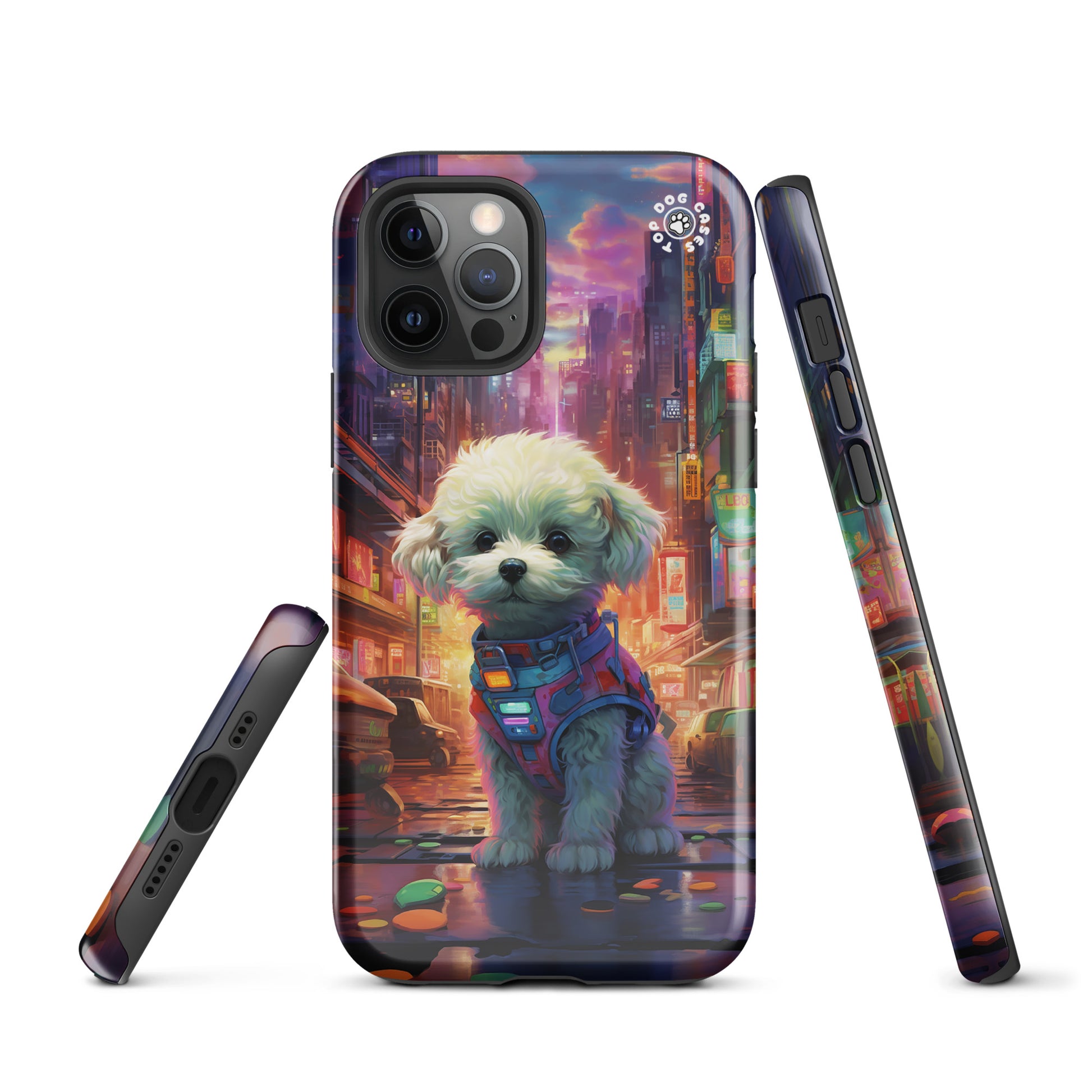 Toy Poodle in the City - iPhone Case - Cute Phone Cases - Top Dog Cases - #CyberpunkCityDog, #iPhone11, #iphone11case, #iPhone12, #iPhone12case, #iPhone13, #iPhone13case, #iPhone13Pro, #iPhone13ProMax, #iPhone14, #iPhone14case, #iPhone14Pluscase, #iPhone14Pro, #iPhone14ProMax, #iPhone14ProMaxCase, #iPhone15, #iPhone15case, #ToyPoodle, #ToyPoodleCase