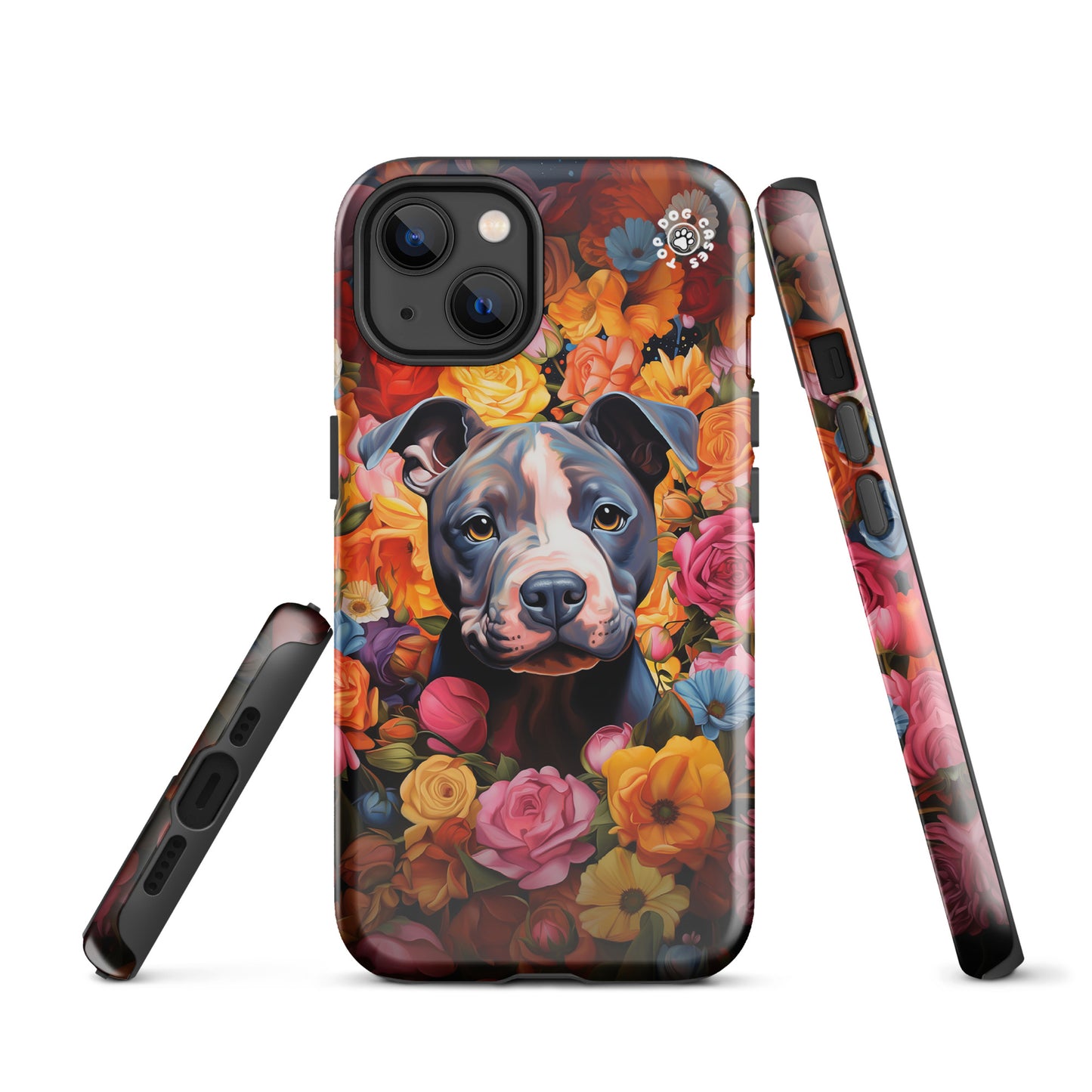 Pitbull - iPhone 13 Case - Aesthetic Phone Cases - Top Dog Cases - #DogsAndFlowers, #iPhone, #iPhone13, #iPhone13case, #iPhone13DogCase, #iPhone13Mini, #iPhone13Pro, #iPhone13ProMax, #Pitbull