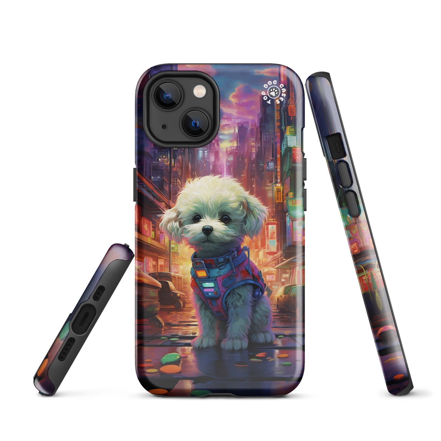 Toy Poodle in the City - iPhone Case - Cute Phone Cases - Top Dog Cases - #CyberpunkCityDog, #iPhone11, #iphone11case, #iPhone12, #iPhone12case, #iPhone13, #iPhone13case, #iPhone13Pro, #iPhone13ProMax, #iPhone14, #iPhone14case, #iPhone14Pluscase, #iPhone14Pro, #iPhone14ProMax, #iPhone14ProMaxCase, #iPhone15, #iPhone15case, #ToyPoodle, #ToyPoodleCase