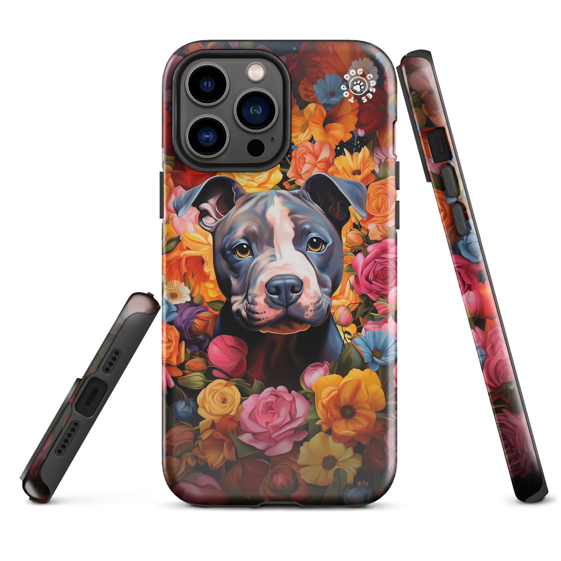 Pitbull - iPhone 13 Case - Aesthetic Phone Cases - Top Dog Cases - #DogsAndFlowers, #iPhone, #iPhone13, #iPhone13case, #iPhone13DogCase, #iPhone13Mini, #iPhone13Pro, #iPhone13ProMax, #Pitbull