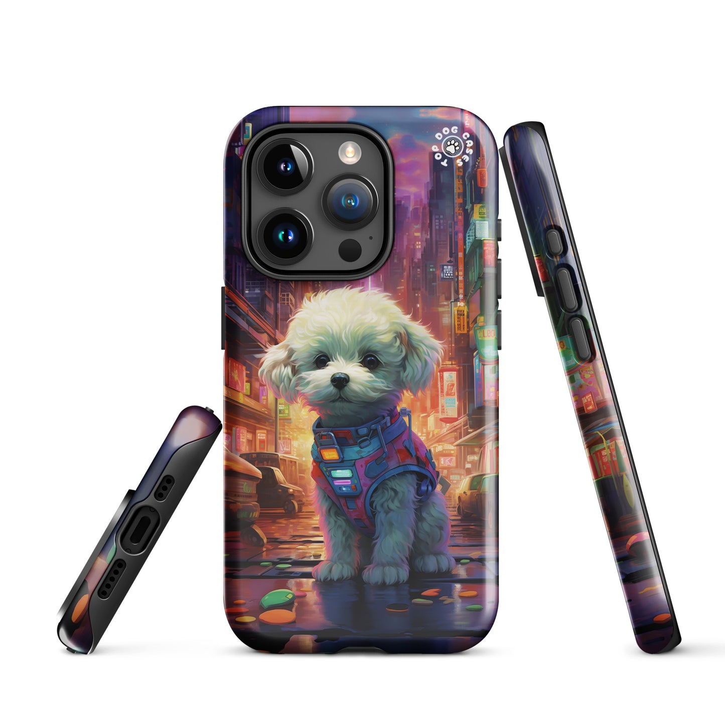 Toy Poodle in the City - iPhone Case - Cute Phone Cases - Top Dog Cases - #CyberpunkCityDog, #iPhone11, #iphone11case, #iPhone12, #iPhone12case, #iPhone13, #iPhone13case, #iPhone13Pro, #iPhone13ProMax, #iPhone14, #iPhone14case, #iPhone14Pluscase, #iPhone14Pro, #iPhone14ProMax, #iPhone14ProMaxCase, #iPhone15, #iPhone15case, #ToyPoodle, #ToyPoodleCase