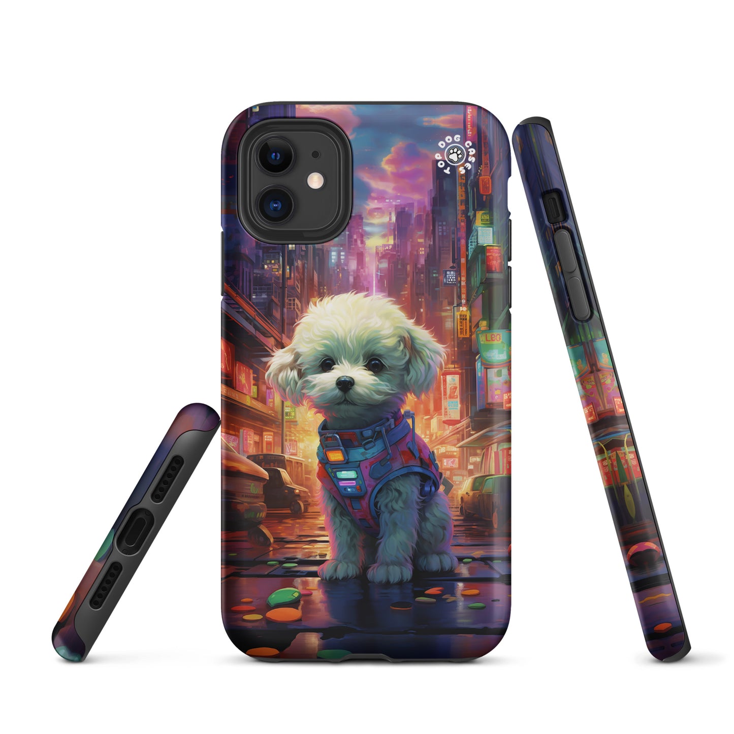 Toy Poodle in the City - iPhone Case - Cute Phone Cases - Top Dog Cases - #CyberpunkCityDog, #iPhone11, #iphone11case, #iPhone12, #iPhone12case, #iPhone13, #iPhone13case, #iPhone13Pro, #iPhone13ProMax, #iPhone14, #iPhone14case, #iPhone14Pluscase, #iPhone14Pro, #iPhone14ProMax, #iPhone14ProMaxCase, #iPhone15, #iPhone15case, #ToyPoodle, #ToyPoodleCase