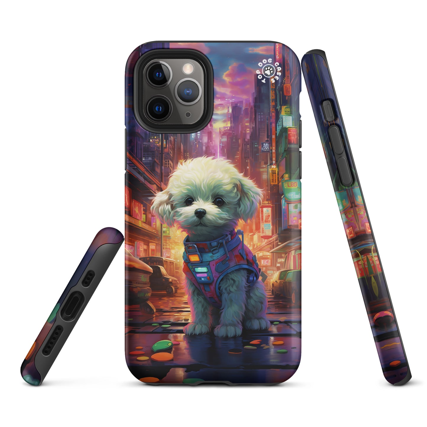 Toy Poodle in the City - iPhone Case - Cute Phone Cases - Top Dog Cases - #CyberpunkCityDog, #iPhone11, #iphone11case, #iPhone12, #iPhone12case, #iPhone13, #iPhone13case, #iPhone13Pro, #iPhone13ProMax, #iPhone14, #iPhone14case, #iPhone14Pluscase, #iPhone14Pro, #iPhone14ProMax, #iPhone14ProMaxCase, #iPhone15, #iPhone15case, #ToyPoodle, #ToyPoodleCase