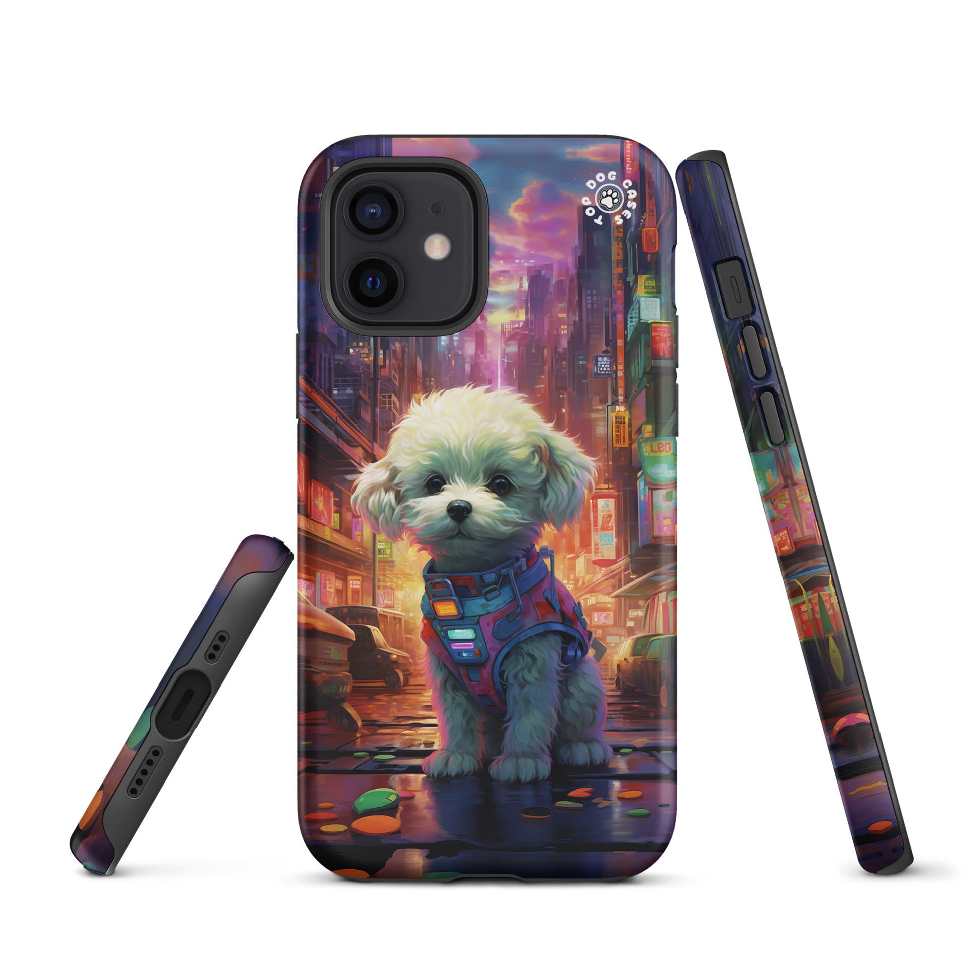 Toy Poodle in the City - iPhone Case - Cute Phone Cases - Top Dog Cases - #CyberpunkCityDog, #iPhone11, #iphone11case, #iPhone12, #iPhone12case, #iPhone13, #iPhone13case, #iPhone13Pro, #iPhone13ProMax, #iPhone14, #iPhone14case, #iPhone14Pluscase, #iPhone14Pro, #iPhone14ProMax, #iPhone14ProMaxCase, #iPhone15, #iPhone15case, #ToyPoodle, #ToyPoodleCase