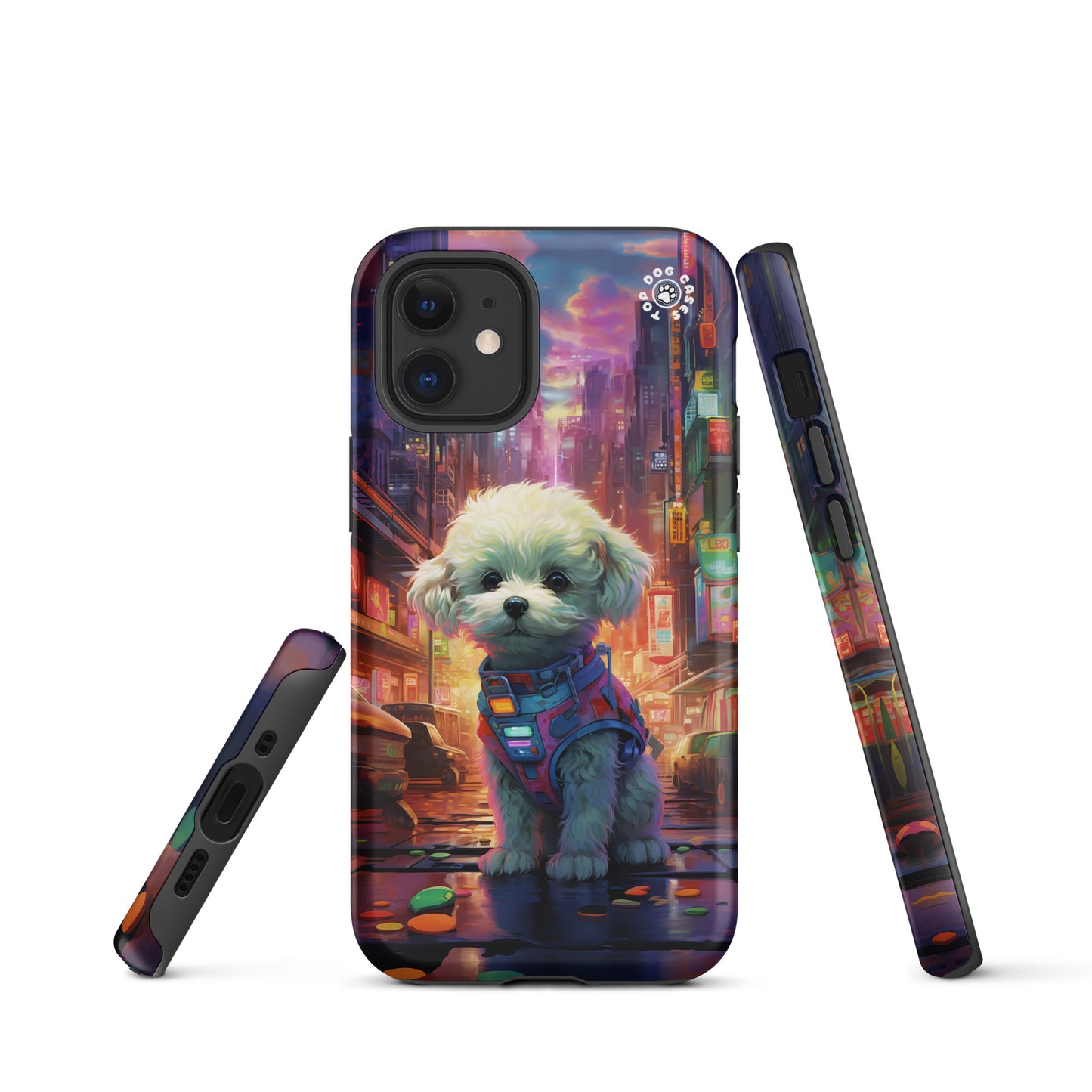 Toy Poodle in the City - iPhone Case - Cute Phone Cases - Top Dog Cases - #CyberpunkCityDog, #iPhone11, #iphone11case, #iPhone12, #iPhone12case, #iPhone13, #iPhone13case, #iPhone13Pro, #iPhone13ProMax, #iPhone14, #iPhone14case, #iPhone14Pluscase, #iPhone14Pro, #iPhone14ProMax, #iPhone14ProMaxCase, #iPhone15, #iPhone15case, #ToyPoodle, #ToyPoodleCase