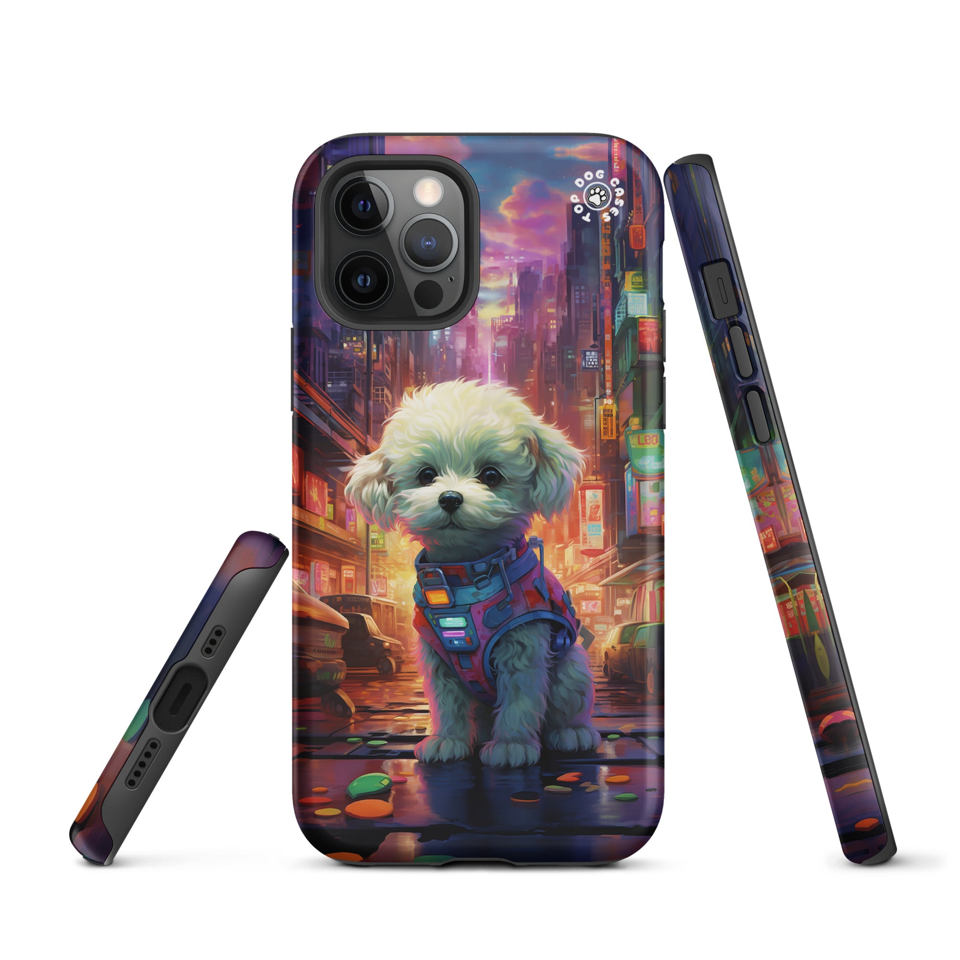 Toy Poodle in the City - iPhone Case - Cute Phone Cases - Top Dog Cases - #CyberpunkCityDog, #iPhone11, #iphone11case, #iPhone12, #iPhone12case, #iPhone13, #iPhone13case, #iPhone13Pro, #iPhone13ProMax, #iPhone14, #iPhone14case, #iPhone14Pluscase, #iPhone14Pro, #iPhone14ProMax, #iPhone14ProMaxCase, #iPhone15, #iPhone15case, #ToyPoodle, #ToyPoodleCase