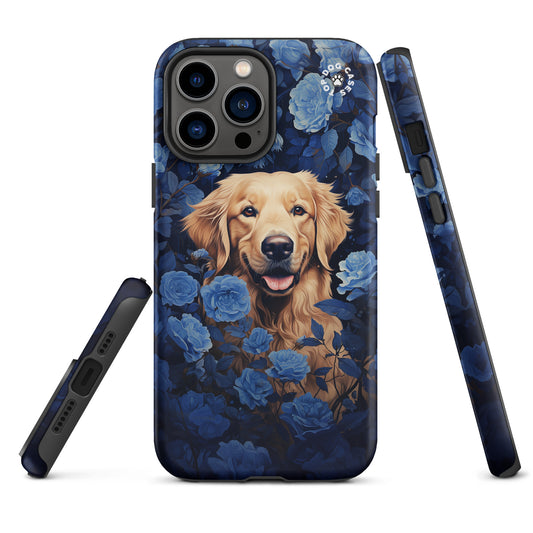 Golden Retriever Around Flowers Tough Case for iPhone 13 - Top Dog Cases - #DogsAndFlowers, #Golden Retriever, #GoldenRetriever, #GoldenRetrieverCase, #iPhone, #iPhone13, #iPhone13case, #iPhone13DogCase, #iPhone13Mini, #iPhone13Pro, #iPhone13ProMax